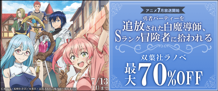 双葉社　アニメ7月放送開始『勇者パーティーを追放された白魔導師、Sランク冒険者に拾われる』他 双葉社ラノベ【最大70％OFF】